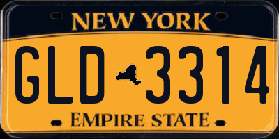 NY license plate GLD3314