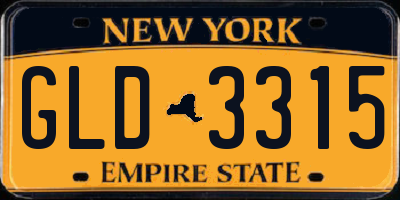NY license plate GLD3315