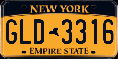 NY license plate GLD3316