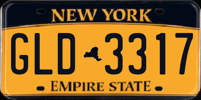 NY license plate GLD3317