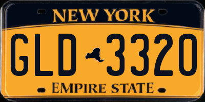 NY license plate GLD3320
