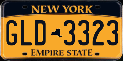 NY license plate GLD3323