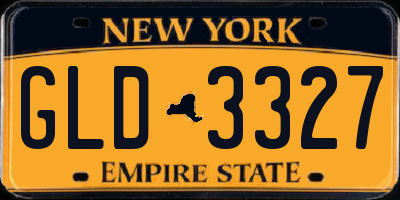 NY license plate GLD3327