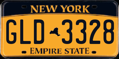NY license plate GLD3328