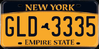 NY license plate GLD3335