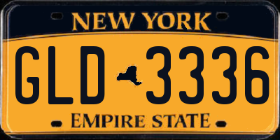 NY license plate GLD3336