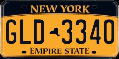 NY license plate GLD3340