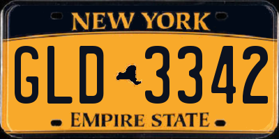 NY license plate GLD3342