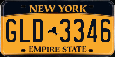 NY license plate GLD3346
