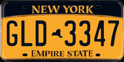 NY license plate GLD3347