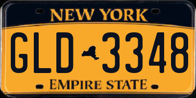 NY license plate GLD3348