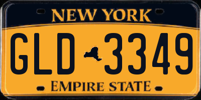 NY license plate GLD3349