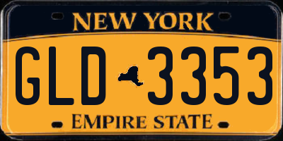 NY license plate GLD3353