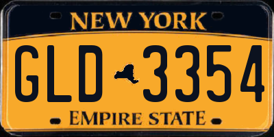 NY license plate GLD3354