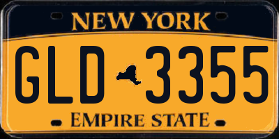 NY license plate GLD3355