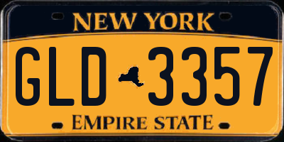 NY license plate GLD3357