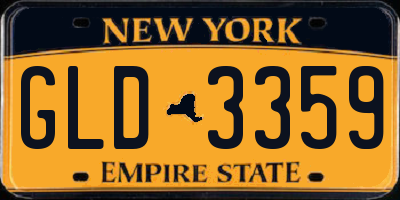 NY license plate GLD3359
