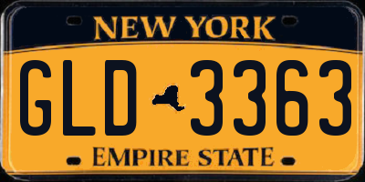 NY license plate GLD3363