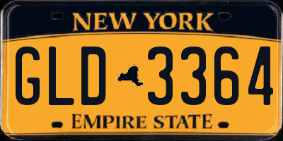 NY license plate GLD3364