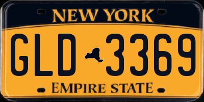 NY license plate GLD3369