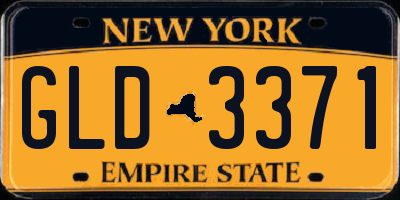 NY license plate GLD3371