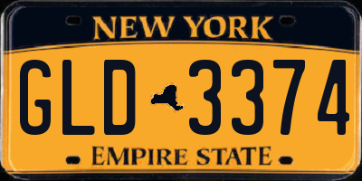 NY license plate GLD3374