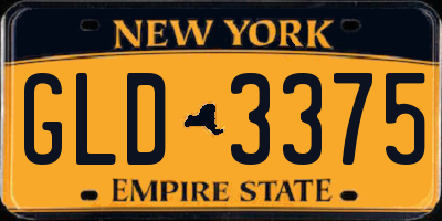 NY license plate GLD3375
