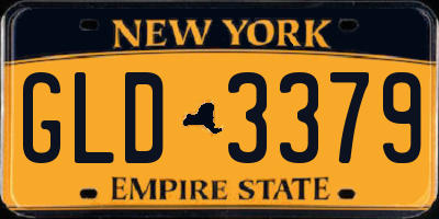 NY license plate GLD3379