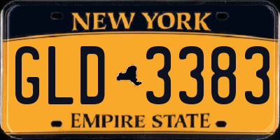 NY license plate GLD3383