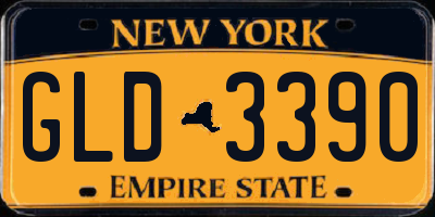 NY license plate GLD3390