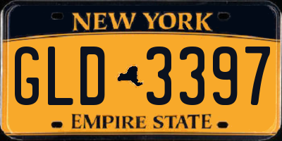 NY license plate GLD3397