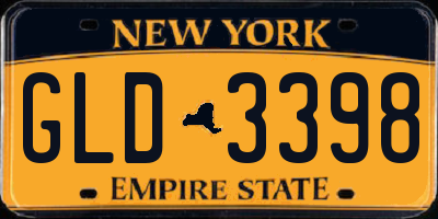 NY license plate GLD3398