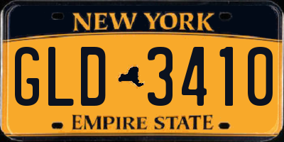 NY license plate GLD3410