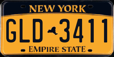 NY license plate GLD3411