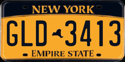 NY license plate GLD3413
