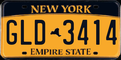 NY license plate GLD3414