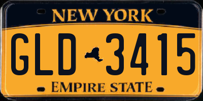 NY license plate GLD3415
