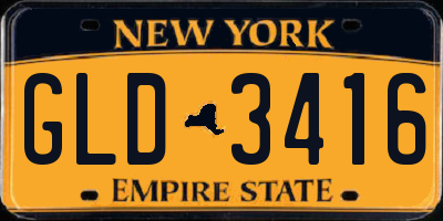 NY license plate GLD3416