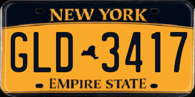 NY license plate GLD3417