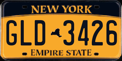 NY license plate GLD3426