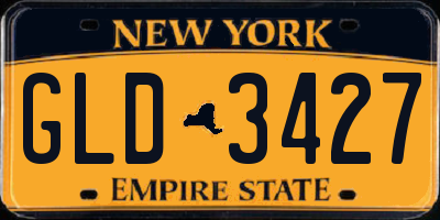NY license plate GLD3427