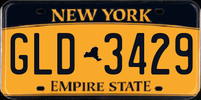 NY license plate GLD3429