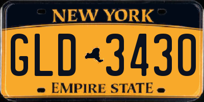 NY license plate GLD3430