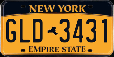 NY license plate GLD3431