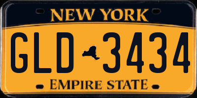 NY license plate GLD3434