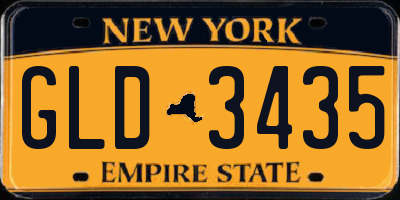 NY license plate GLD3435