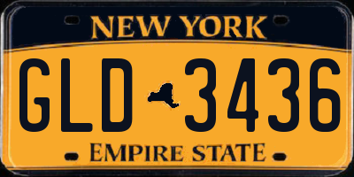 NY license plate GLD3436
