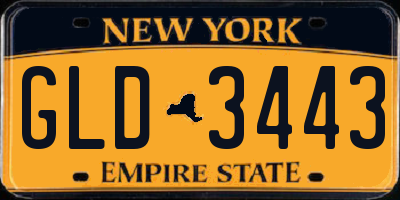 NY license plate GLD3443