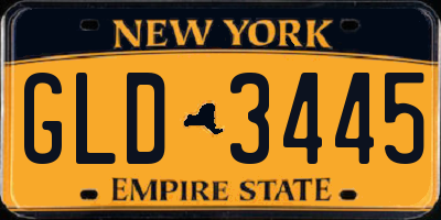 NY license plate GLD3445
