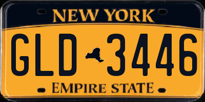 NY license plate GLD3446